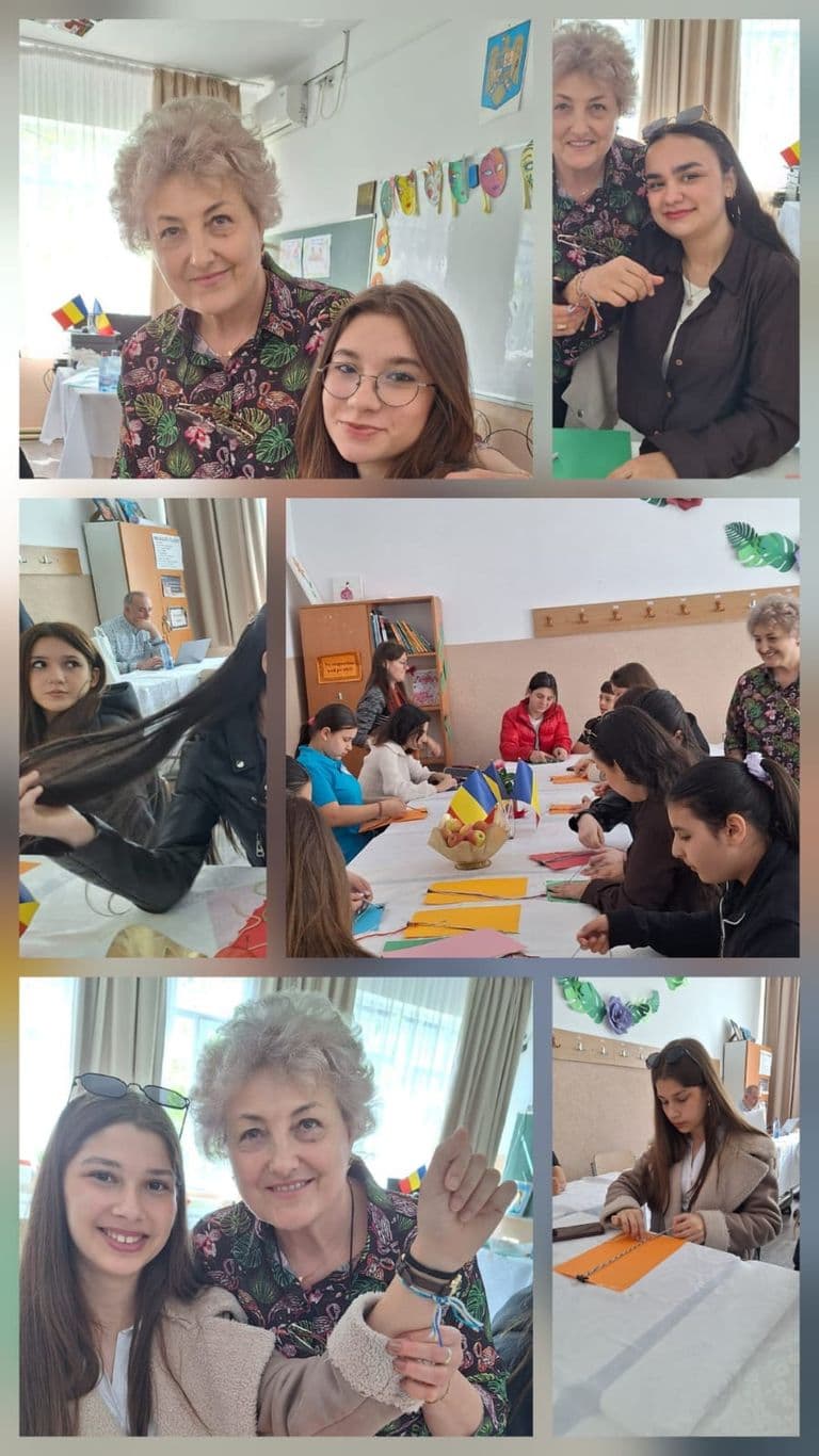 Colaj cu portrete ale elevilor și profesorilor din atelier